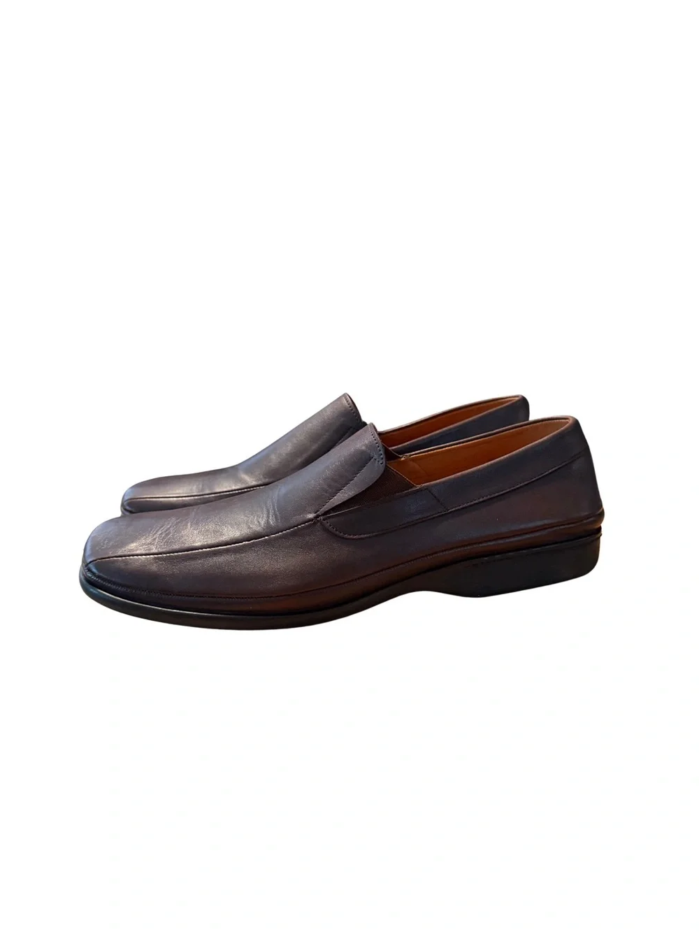 Size 12 Imac Men's Italian Leather Loafers - Dark Brown